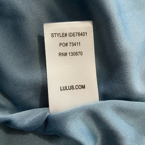 Lulu's Endless Glamour Slate Blue Pleated Strapless Maxi Dress - Picture 9 of 10